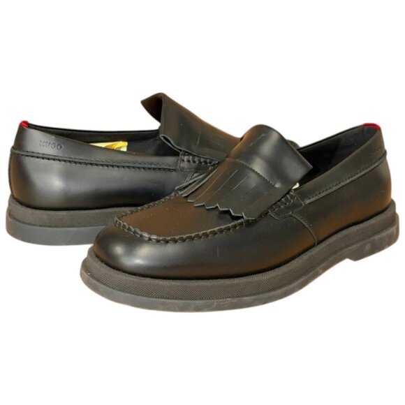 HUGO Chaol Mocc Men's Loafers Black Leather Slip-On US 9 (UK 8 EU 42) MSRP $232 - Picture 4 of 4